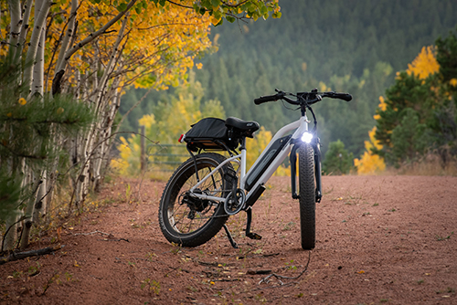 E-bike on a trail in the mountains