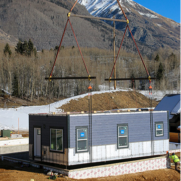 Anvil Townhomes modular being set